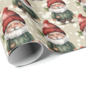 Custom Face Foto Weihnachtsgnomen Wrapping Paper Geschenkpapier (Rolleneckpunkt)