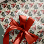 Custom Face Foto Weihnachtsgnomen Wrapping Paper Geschenkpapier