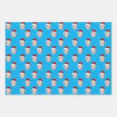 Custom Face Foto Weihnachtsmannmütze Weihnachten G Geschenkpapier Set (Vorderseite 3)