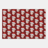 Custom Face Foto Weihnachtsmannmütze Weihnachten Geschenkpapier Set (Vorderseite 3)