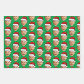 Custom Face Foto Weihnachtsmannmütze Weihnachten Geschenkpapier Set (Vorderseite 2)