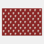 Custom Face Foto Weihnachtsmannmütze Weihnachtsges Geschenkpapier Set (Vorderseite 3)