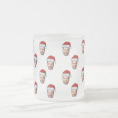 Custom Face Foto Weihnachtsmannmütze Weihnachtsges Mattglastasse (Mittel)