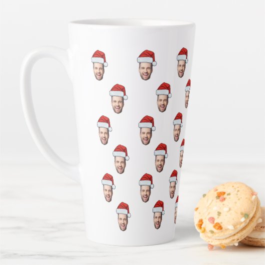 Custom Face Foto Weihnachtsmannmütze Weihnachtsges Milchtasse (Beispiel)
