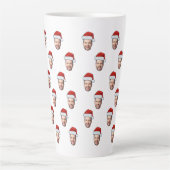 Custom Face Foto Weihnachtsmannmütze Weihnachtsges Milchtasse (Vorderseite)