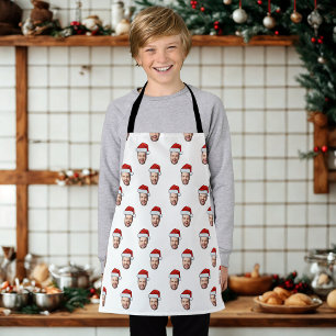 Custom Face Foto Weihnachtsmannmütze Weihnachtsges Schürze