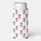 Custom Face Foto Weihnachtsmannmütze Weihnachtsges Selters Dosenkühler (Seltzer Vorderseite)