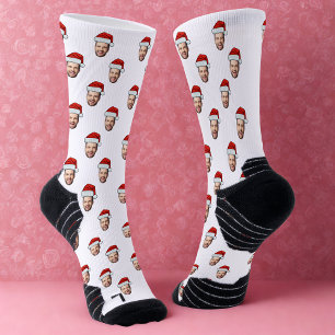 Custom Face Foto Weihnachtsmannmütze Weihnachtsges Socken
