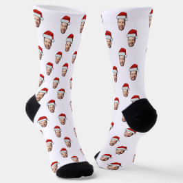 Custom Face Foto Weihnachtsmannmütze Weihnachtsges Socken