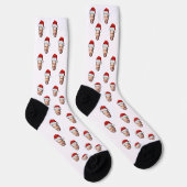 Custom Face Foto Weihnachtsmannmütze Weihnachtsges Socken (Rechts)
