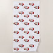 Custom Face Foto Weihnachtsmannmütze Weihnachtsges Strandtuch (Vorderseite)