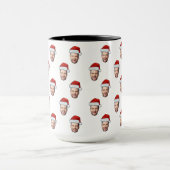 Custom Face Foto Weihnachtsmannmütze Weihnachtsges Tasse (Zentrum)