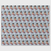 Custom Face Foto Weihnachtsschneemänner Wrapping P Geschenkpapier (Flach)