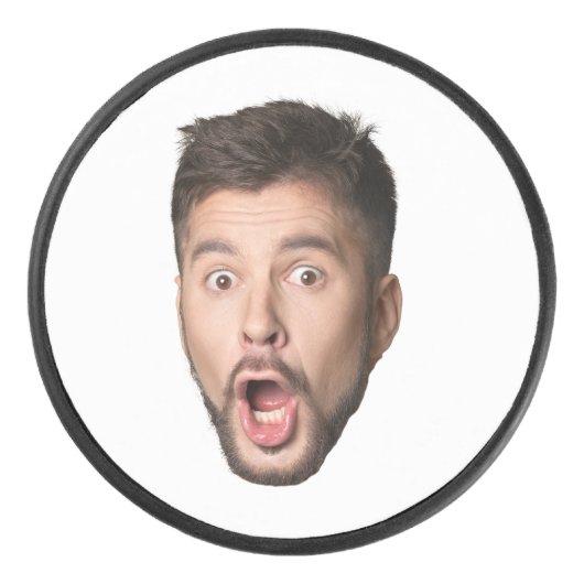 Custom Face Funny Beer Bachelor Party Personalized Eishockey Puck (Vorderseite)