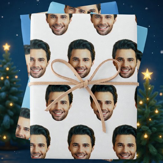 Custom Face | Funny Custom Heads Photo Gift Wrap Geschenkpapier Set