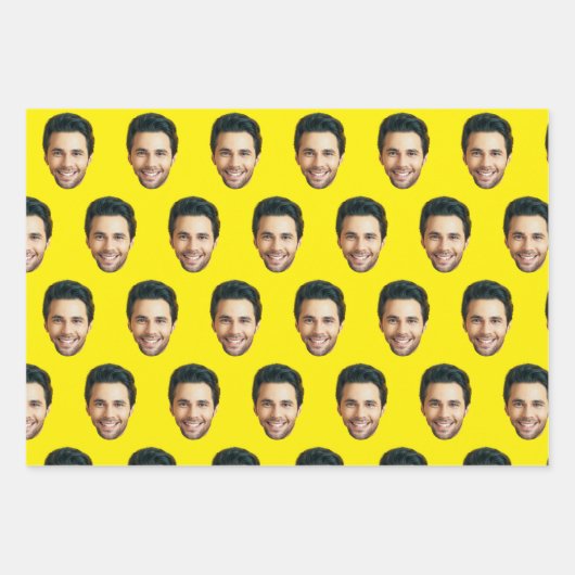Custom Face | Funny Custom Heads Photo Gift Wrap Geschenkpapier Set (Vorderseite 3)