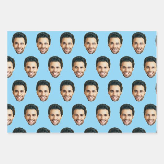 Custom Face | Funny Custom Heads Photo Gift Wrap Geschenkpapier Set (Vorderseite 2)
