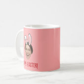 Custom Face Funny Easter Bunny Ears Photo Kaffeetasse (Vorderseite Links)