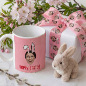 Custom Face Funny Easter Bunny Ears Photo Kaffeetasse