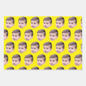 Custom Face Gift Wrap | Funny Custom Heads Photo Geschenkpapier Set (Vorderseite 3)
