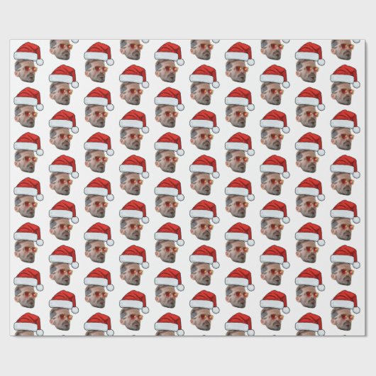 Custom Face Gift Wrap, Gesichter Foto Weihnachtsma Geschenkpapier (Flach)