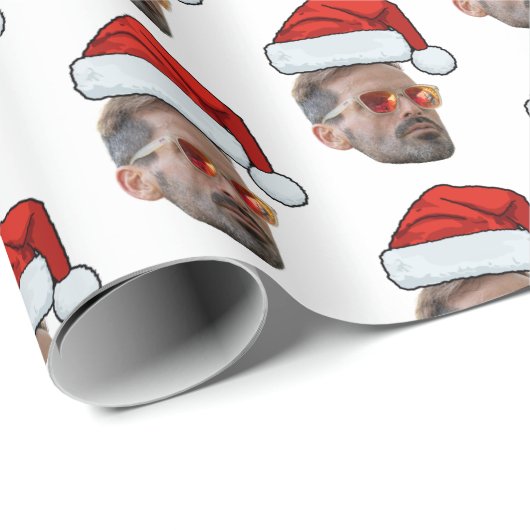 Custom Face Gift Wrap, Gesichter Foto Weihnachtsma Geschenkpapier (Rolleneckpunkt)