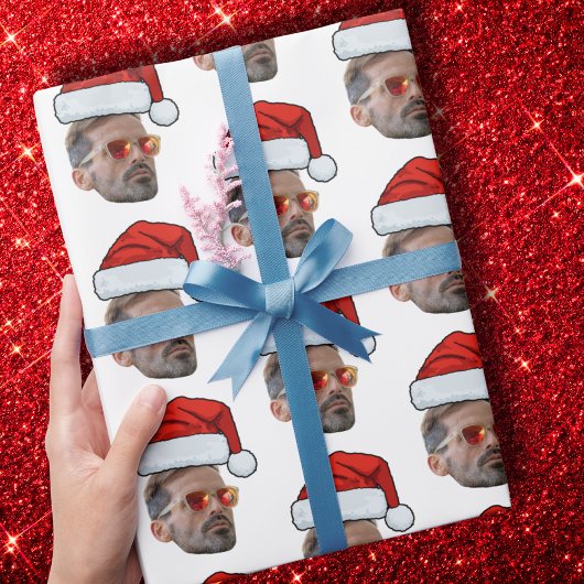 Custom Face Gift Wrap, Gesichter Foto Weihnachtsma Geschenkpapier
