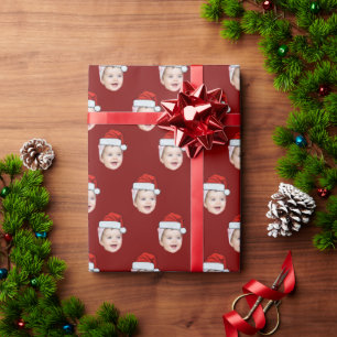 Custom Face Gift Wrap, Santa Claus Hat Gesicht Geschenkpapier