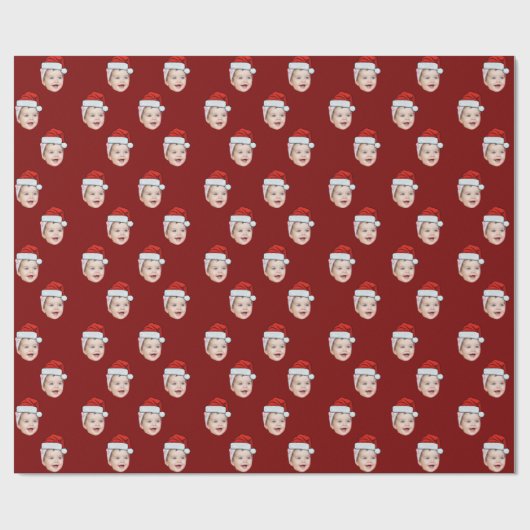 Custom Face Gift Wrap, Santa Claus Hat Gesicht Geschenkpapier (Flach)