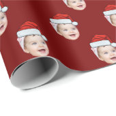 Custom Face Gift Wrap, Santa Claus Hat Gesicht Geschenkpapier (Rolleneckpunkt)