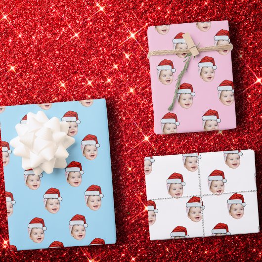 Custom Face Gift Wrap, Santa Claus Hat Gesicht Geschenkpapier Set