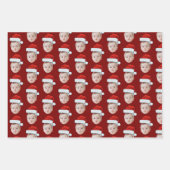 Custom Face Head Foto Weihnachtsmannmütze Weihnach Geschenkpapier Set (Vorderseite 3)