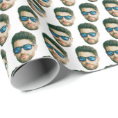 Custom Face Head Hochzeit Brautparty Party Gesicht Geschenkpapier (Rolleneckpunkt)