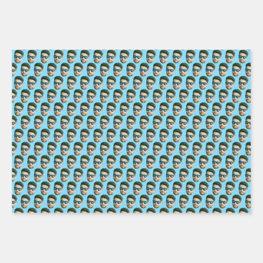 Custom Face Head Hochzeit Brautparty Party Gesicht Geschenkpapier Set (Vorderseite 3)