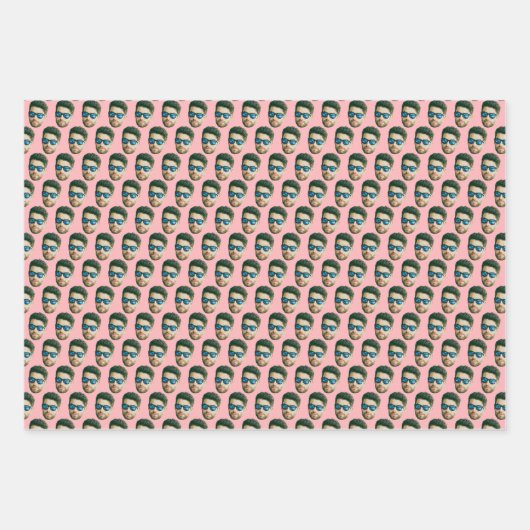 Custom Face Head Hochzeit Brautparty Party Gesicht Geschenkpapier Set (Vorderseite 2)