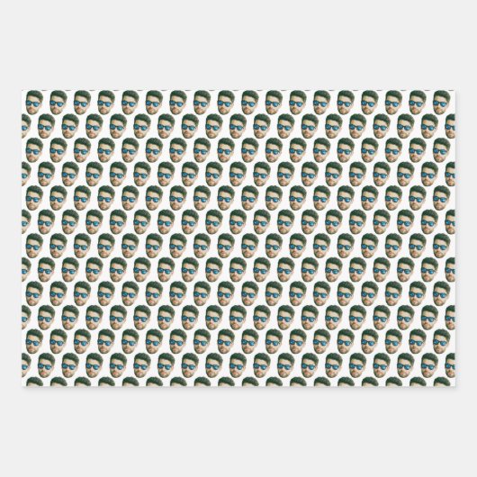 Custom Face Head Hochzeit Brautparty Party Gesicht Geschenkpapier Set (Vorderseite)