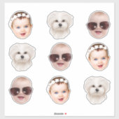 Custom Face Hochzeit Bachlerotte Abschluss 30. Aufkleber (Blatt)