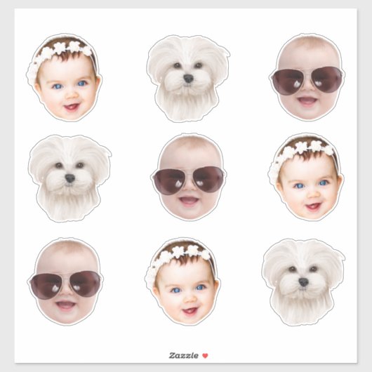 Custom Face Hochzeit Bachlerotte Abschluss 30. Aufkleber (Blatt)