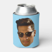 Custom Face Junggeselinnen-Abschied Birthday Blue Dosenkühler (Kanne Vorderseite)