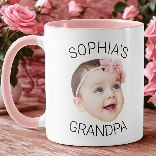 Custom Face Mug, Baby Photo Gift for Grandpa Tasse