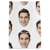 Custom Face Personalisiert Birthday Hochzeit Party Mittlere Geschenktüte (Rückseite)
