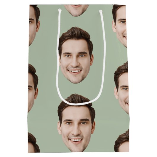 Custom Face Personalisiert Birthday Hochzeit Party Mittlere Geschenktüte (Rückseite)