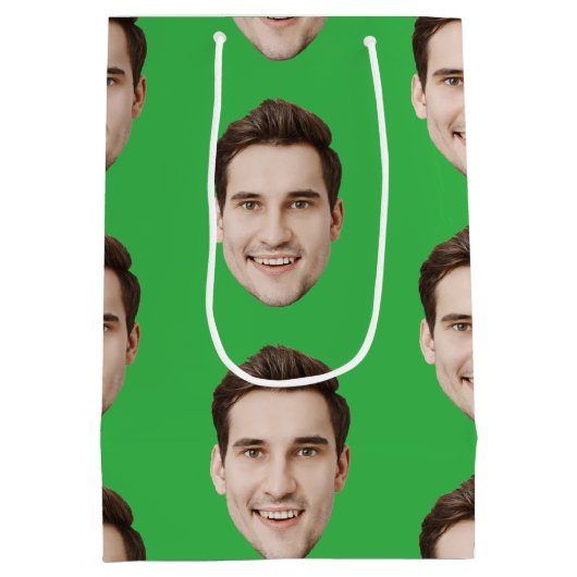 Custom Face Personalisiert Birthday Hochzeit Party Mittlere Geschenktüte (Rückseite)