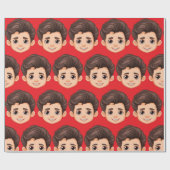 Custom Face Personalized Birthday Wedding Geschenkpapier (Flach)