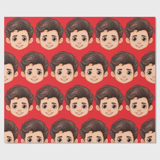 Custom Face Personalized Birthday Wedding Geschenkpapier (Flach)