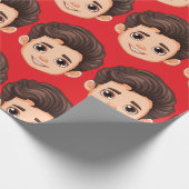Custom Face Personalized Birthday Wedding Geschenkpapier (Ecke)