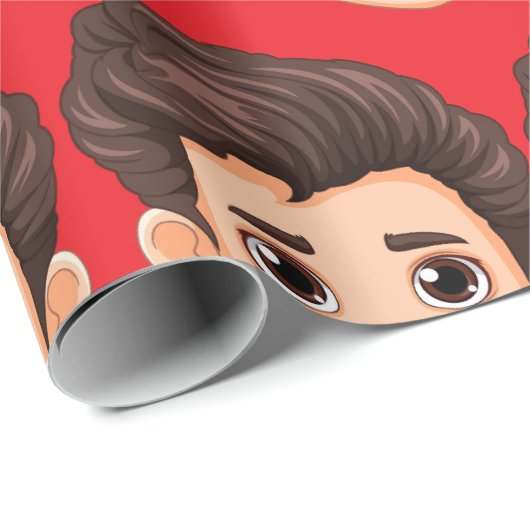 Custom Face Personalized Birthday Wedding Geschenkpapier (Rolleneckpunkt)