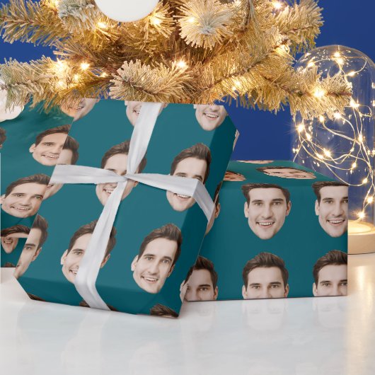 Custom Face Personalized Birthday Wedding Party Geschenkpapier (Feiertage)
