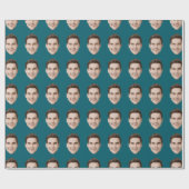 Custom Face Personalized Birthday Wedding Party Geschenkpapier (Flach)