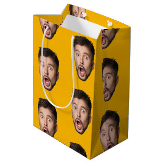 Custom Face Personalized Birthday Wedding Party Mittlere Geschenktüte
